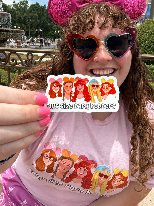 Plus Size Park Hoppers Cartoon Sticker