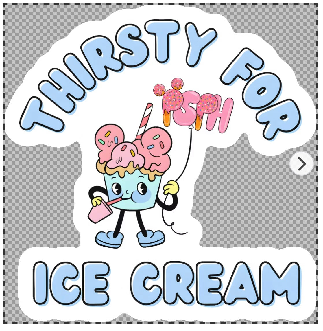 Thirsty for Ice Cream sticker